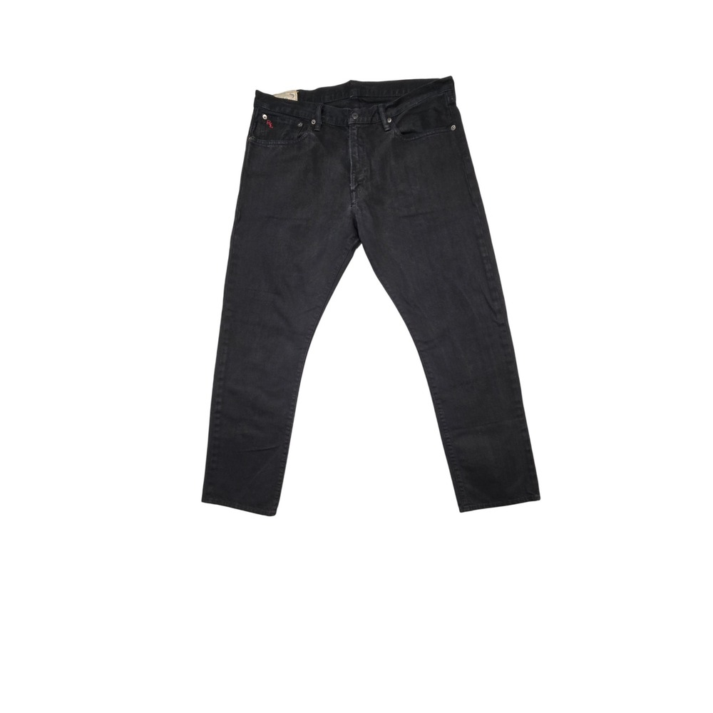 Polo Ralph Lauren Jeans Mens 35x30 Black Authentic Dungarees Straight Leg Denim